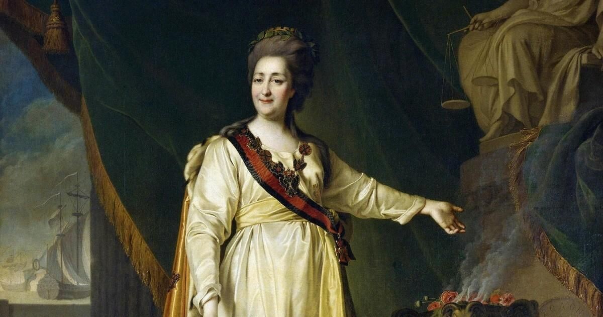 фрагмент "Портрет Екатерины II в храме богини Правосудия", автор Дмитрий Левицкий, 1783 г.