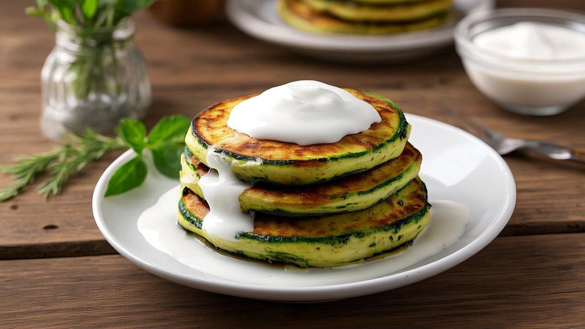 Кабачковые оладьи с йогуртовым соусом