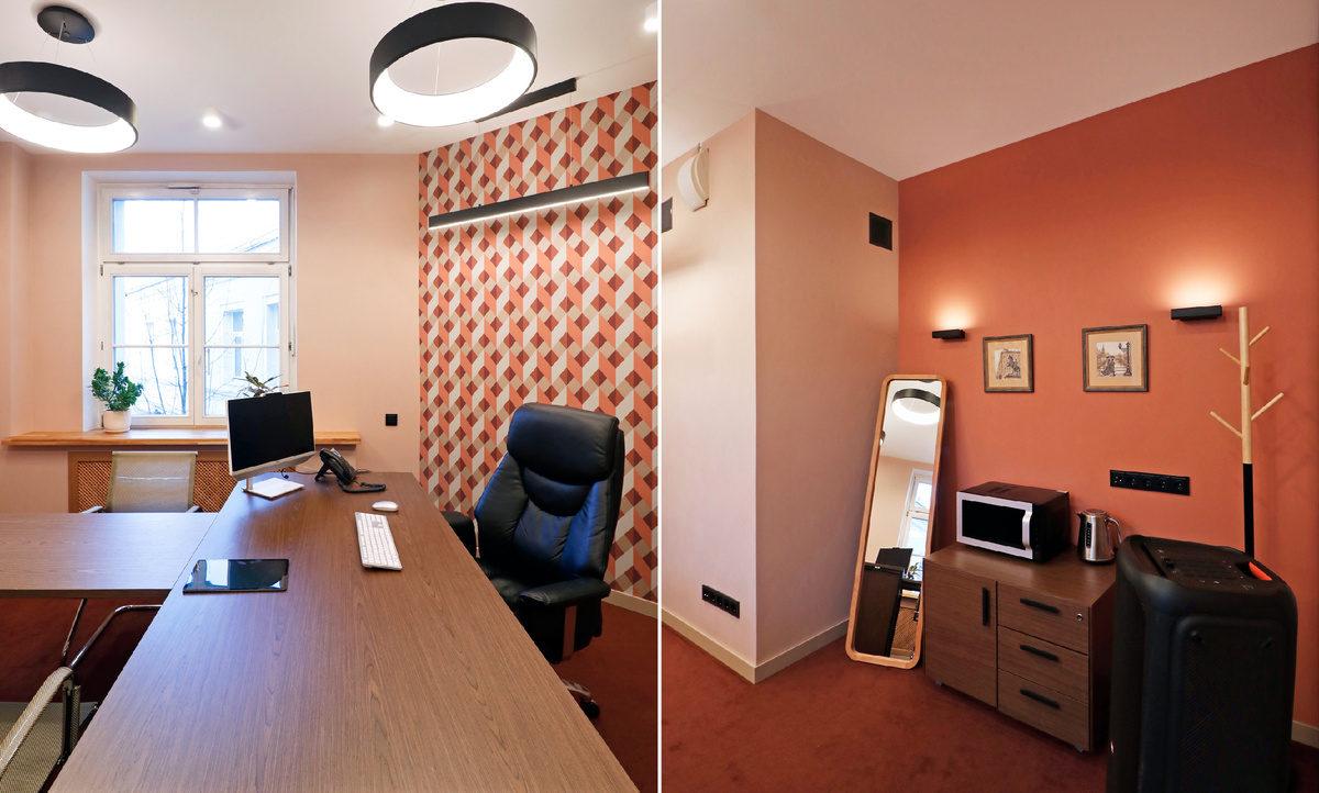 Интерьер кабинета с обоями бренда Milassa по проекту Марии Шуклиной