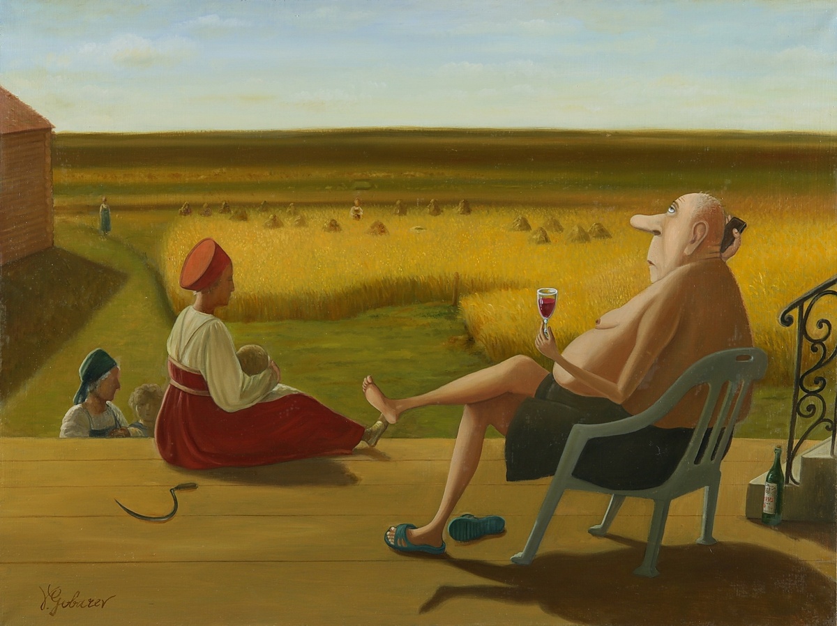 КАРТИНА ХУДОЖНИКА ВАЛЕНТИНА ГУБАРЕВА ПОД НАЗВАНИЕМ "  ЖНЕЦЫ " / 2024 ГОД