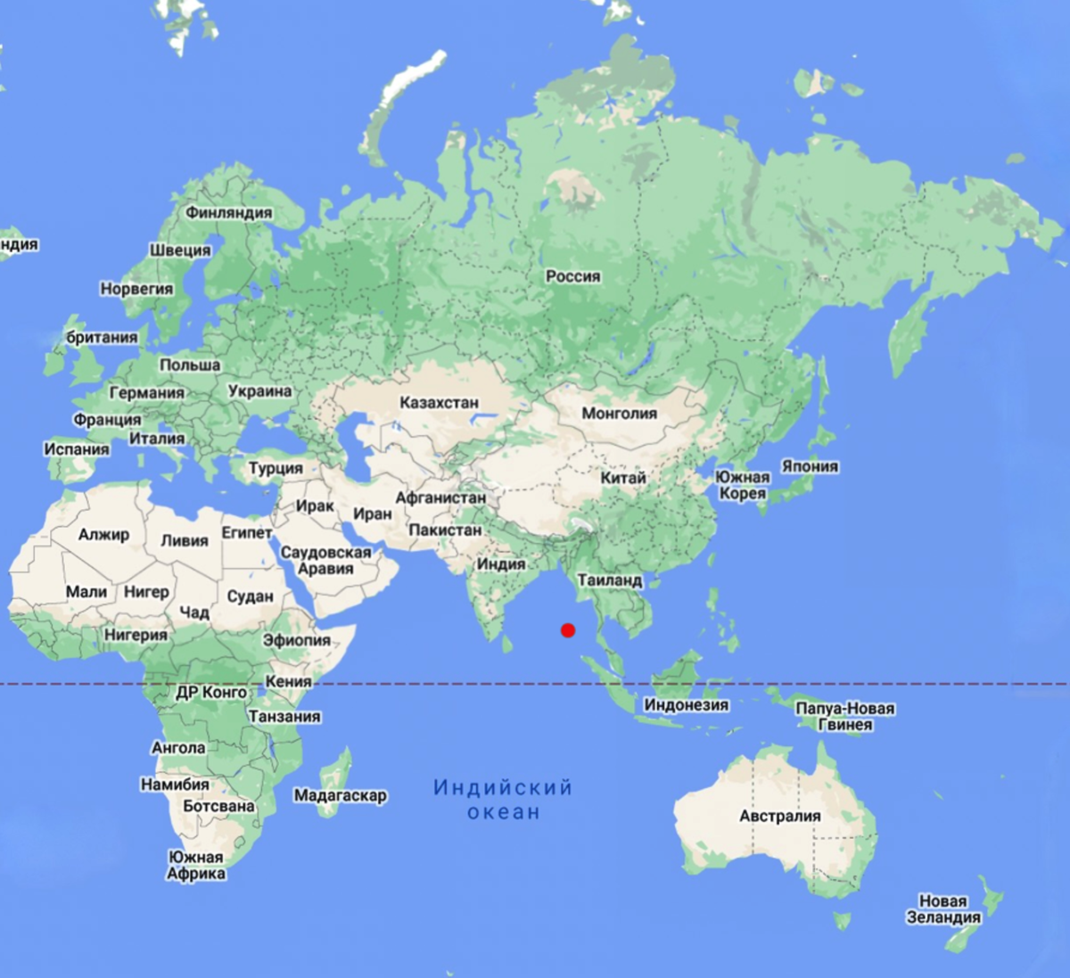 Красная точка - это и есть Андаманские и Никобарские острова