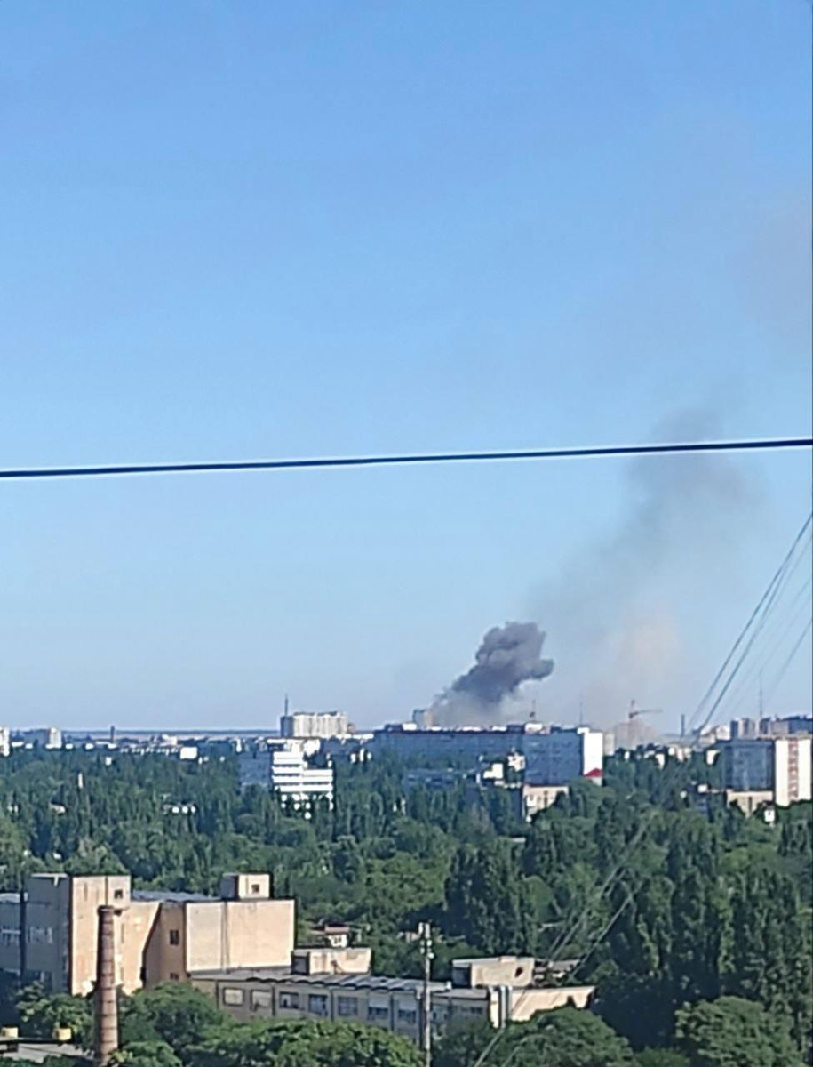 В Одессе прилёт в областной ТЦК ( 6 гераней точно в цель.)