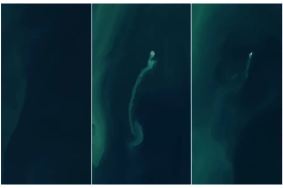    Ученые показали снимок вулканического острова-призрака в Каспийском море