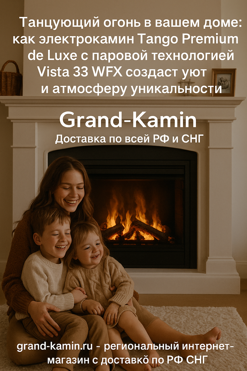    Танцующий огонь в вашем доме: как электрокамин Tango Premium de Luxe с паровой технологией Vista 33 WFX создаст уют и атмосферу уникальности Kamin