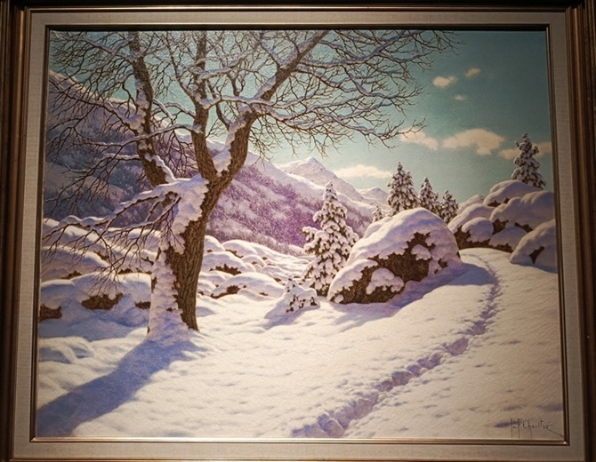 Иван Шультце. Снежные вершины, Давос. Холст, масло. Частное собрание