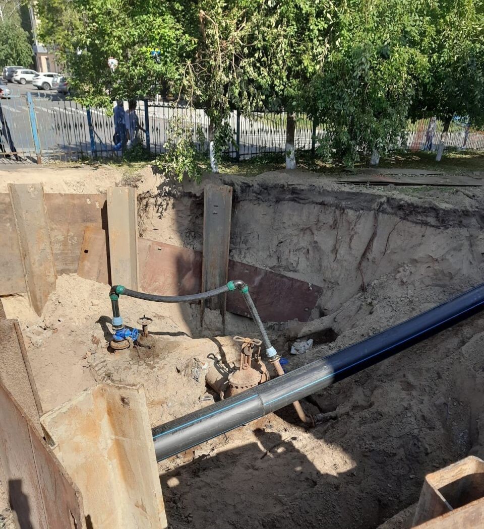    Реконструкция водопровода. Источник: t.me/rvk_brn