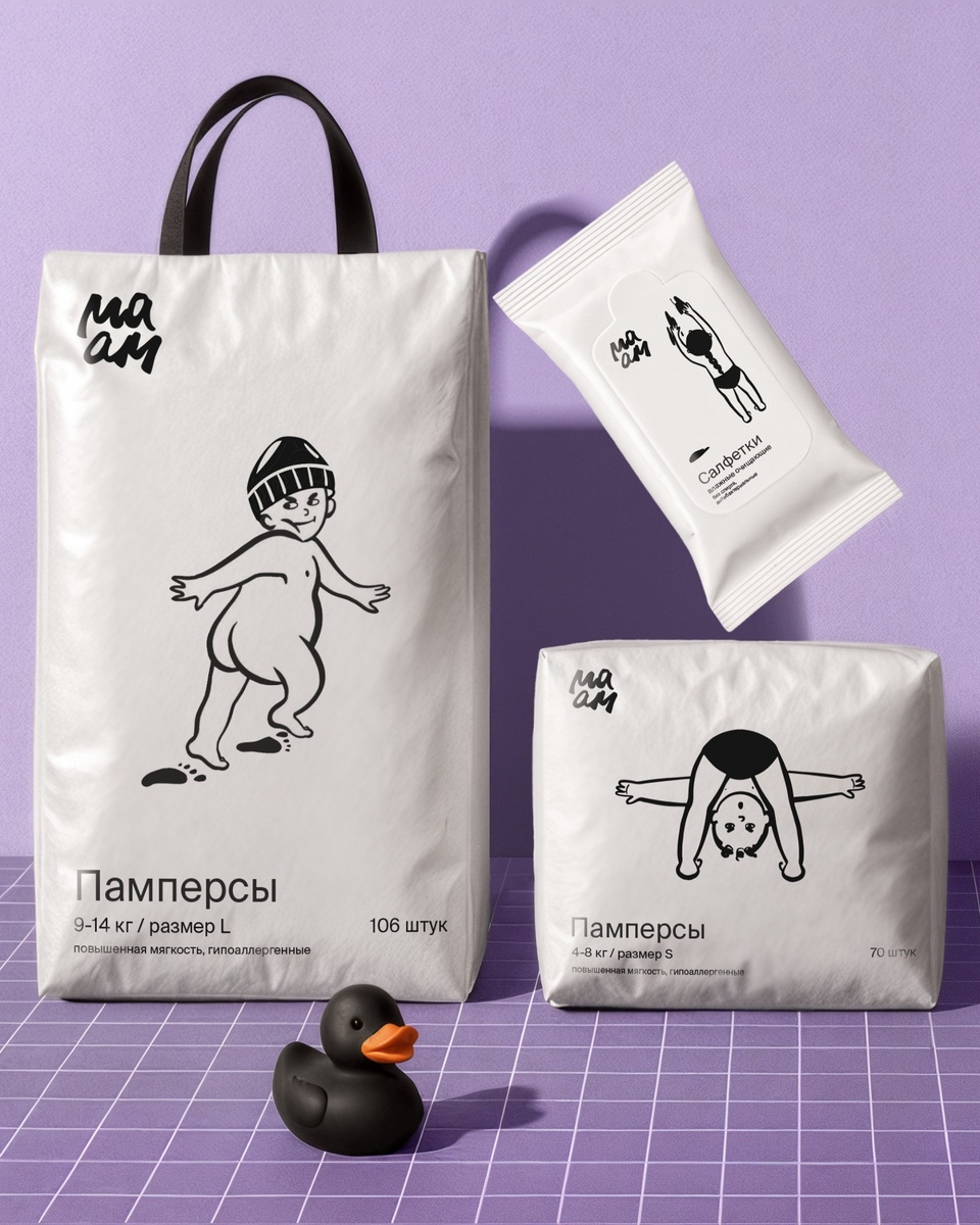 «Материнство без глянца»: otvetdesign создал бренд косметики «МААМ» с самоиронией
