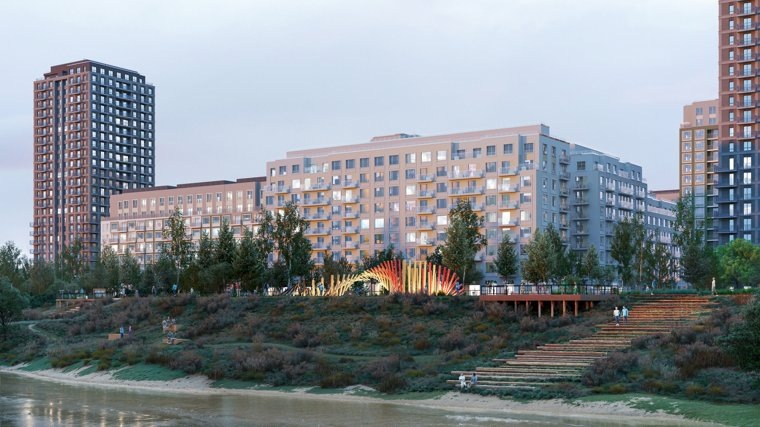 Рендеры парка на ДОКе. Фото: предоставлено пресс-службой «Брусники»