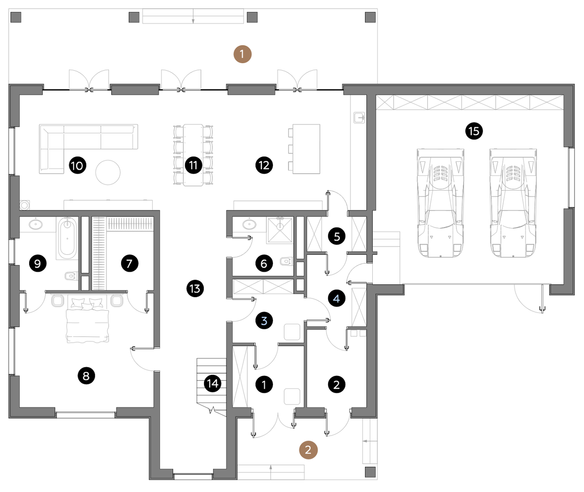 Планировка 1-го этажа Berry 400
