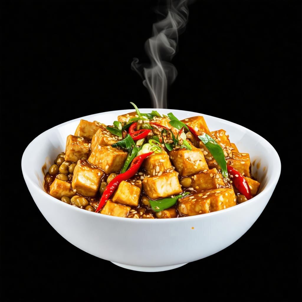 Китайский  мапо тофу (острое рагу с тофу и мясом) 