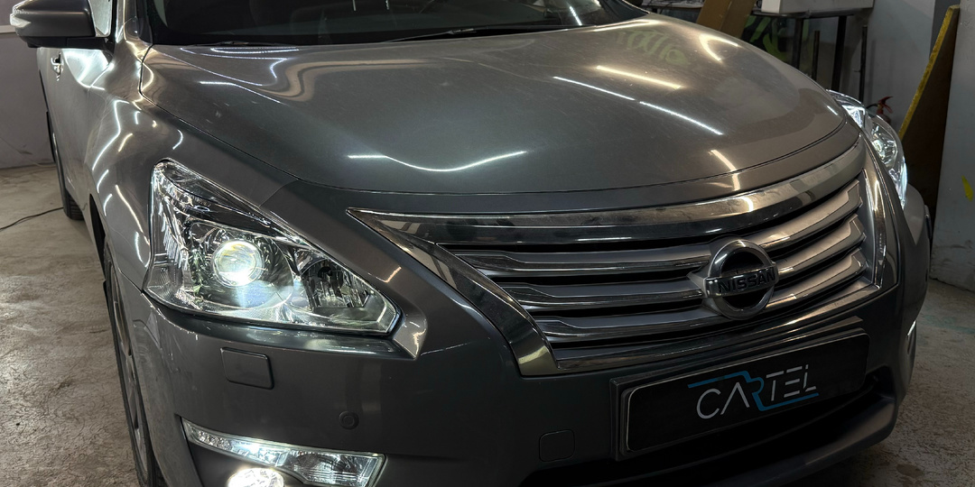 Устнаовка Bi-led линз + замена стекол фар Nissan Teana J33