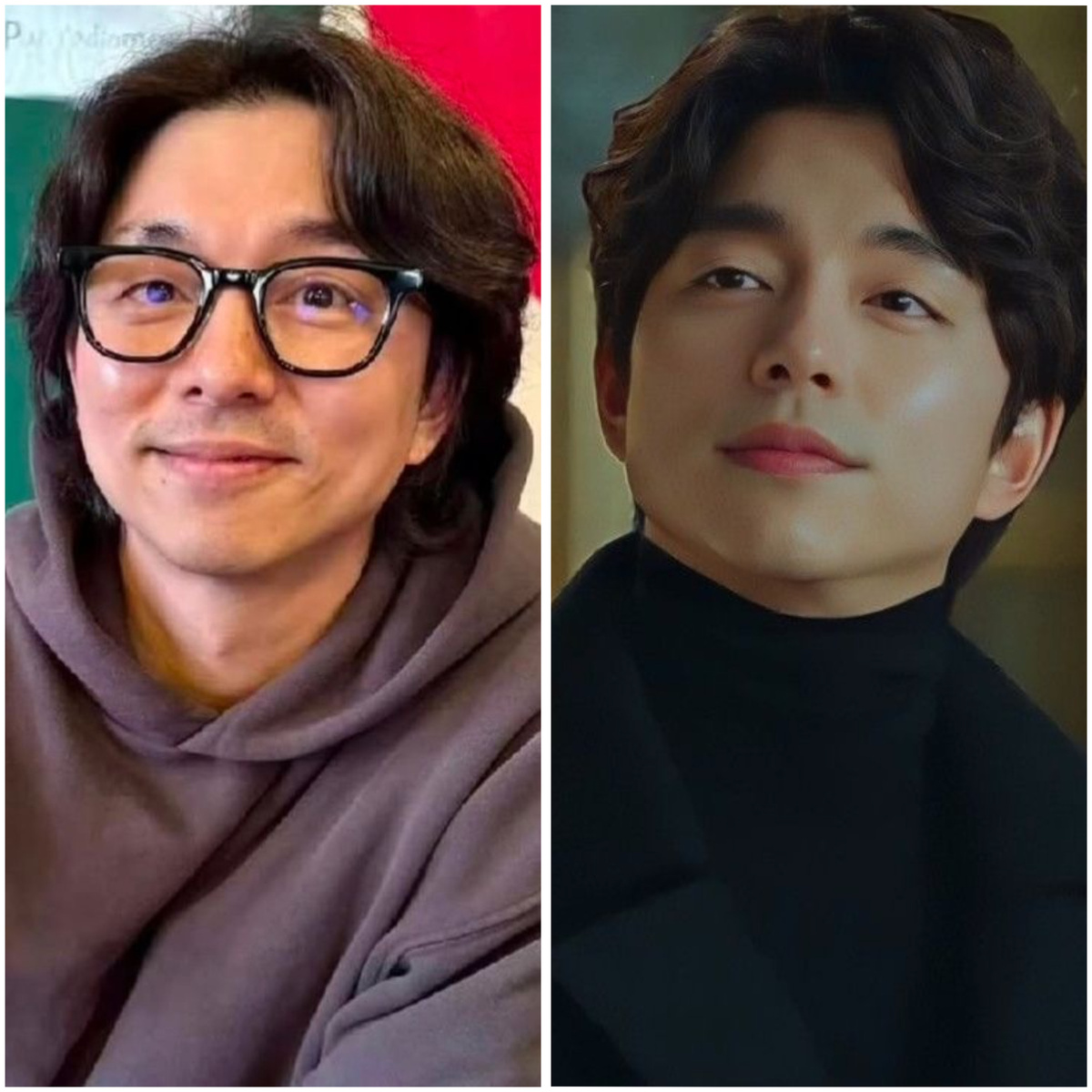 Гон Ю с макияжем и без