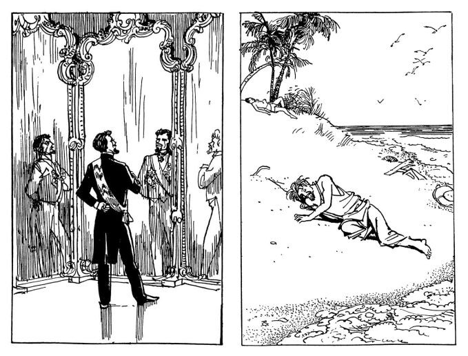 Вчера был императором мира, а назавтра стал никому не нужным отшельником. Иллюстрация из романа А. Толстого "Гиперболоид инженера Гарина"