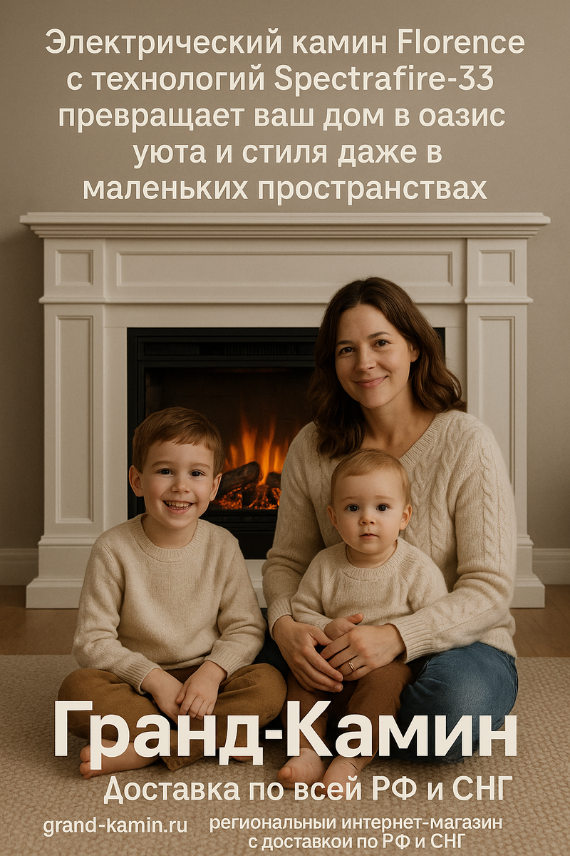    Электрический камин Florence с технологией Spectrafire-33 превращает ваш дом в оазис уюта и стиля даже в маленьких пространствах Kamin
