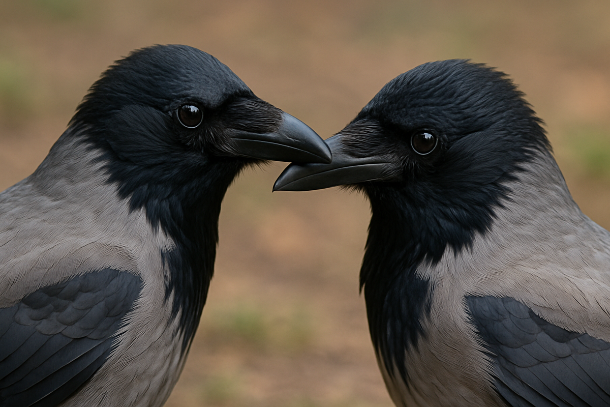 Клюв опасно близок к глазу. И всё у них хорошо.