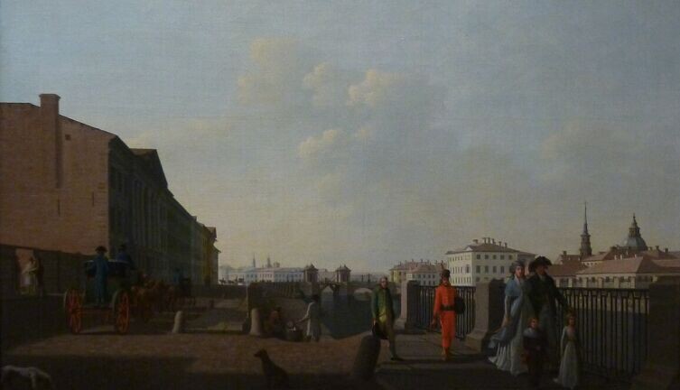     Патерсен Бенжамен, «Вид набережной Фонтанки у Симеоновского моста», до 1797 г., общественное достояние
