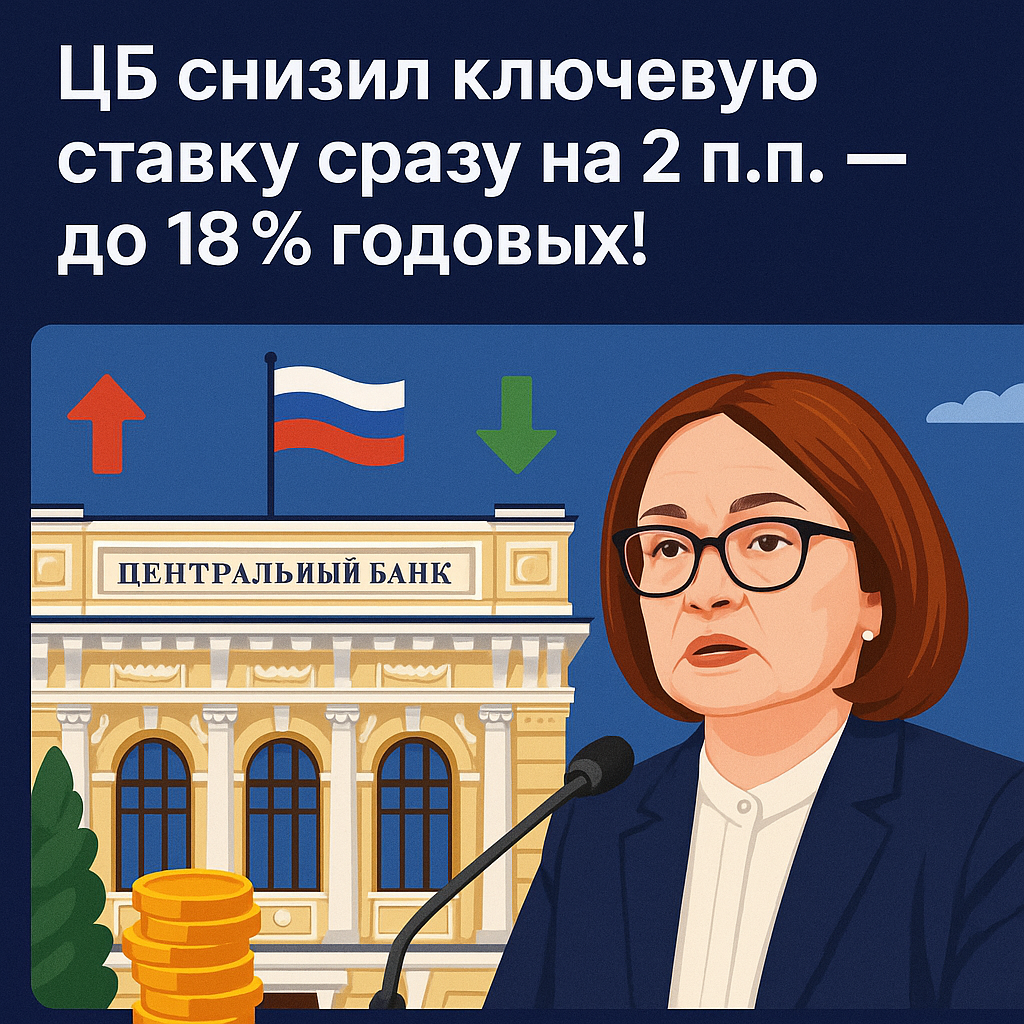 Инфляция замедлится, рост бизнеса увеличится? ЦБ снизил ключевую до 18% годовых. Предприниматель Инфо