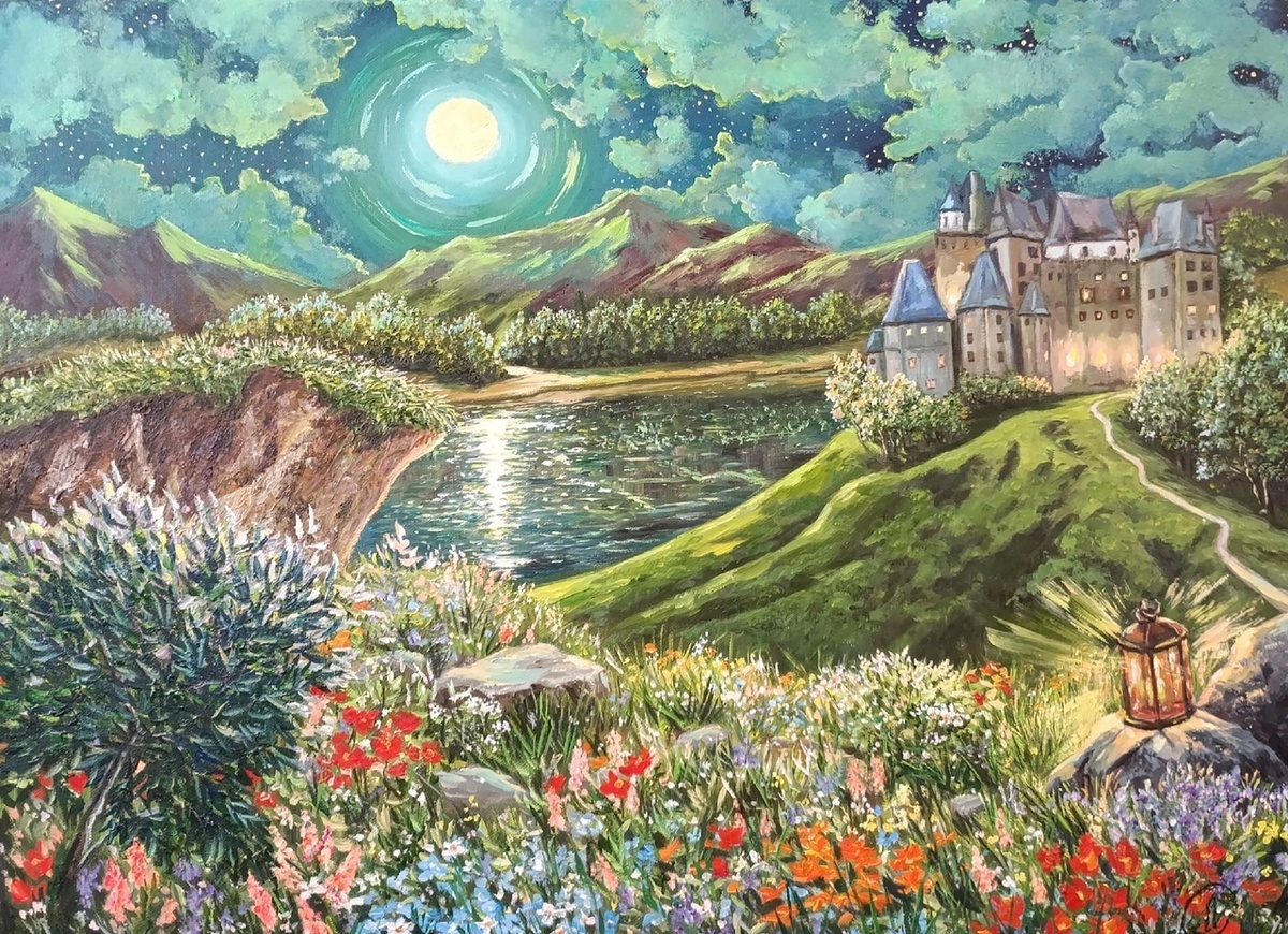 Волшебный мир ночи, 45х60, холст, масло, автор: Лариса Стрелкова