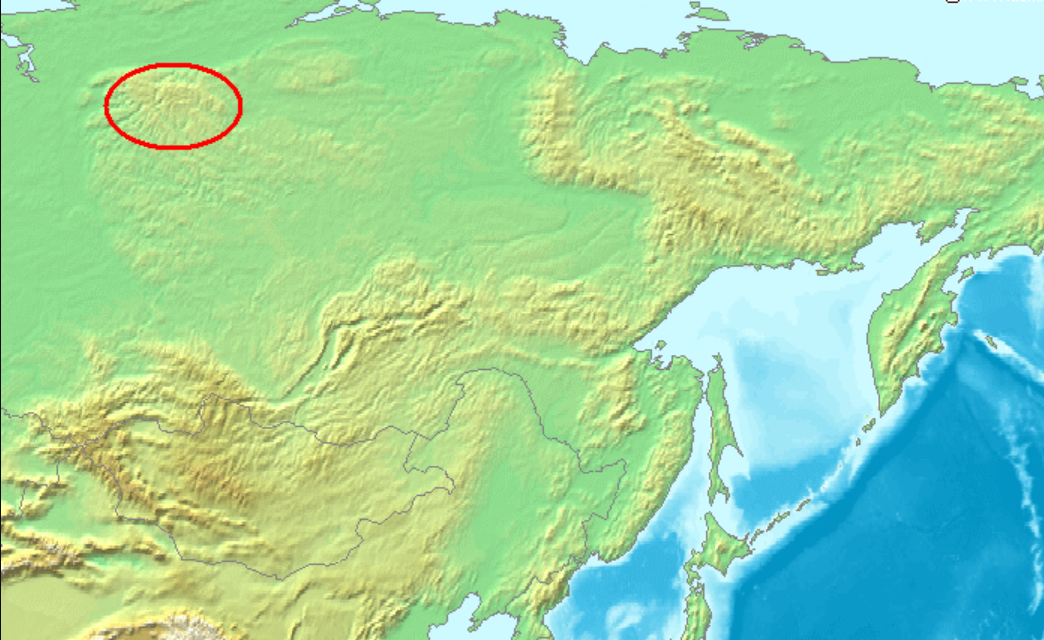 Расположение плато Путорана