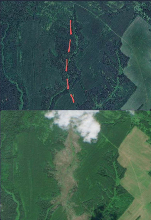    Появились спутниковые кадры последствий смерча в Нолинском и Немском районах