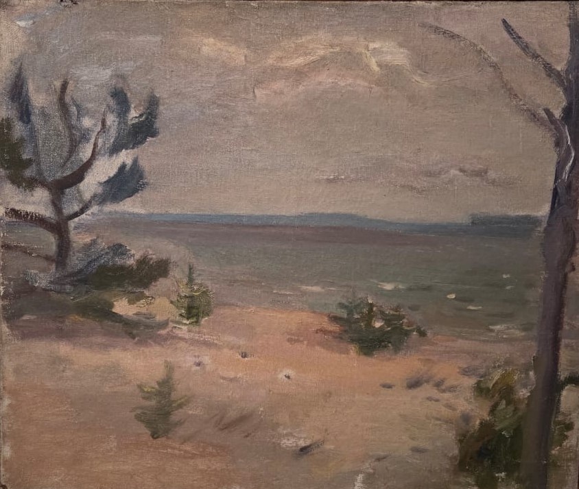 На берегу. Конец 1930-х. холст, масло