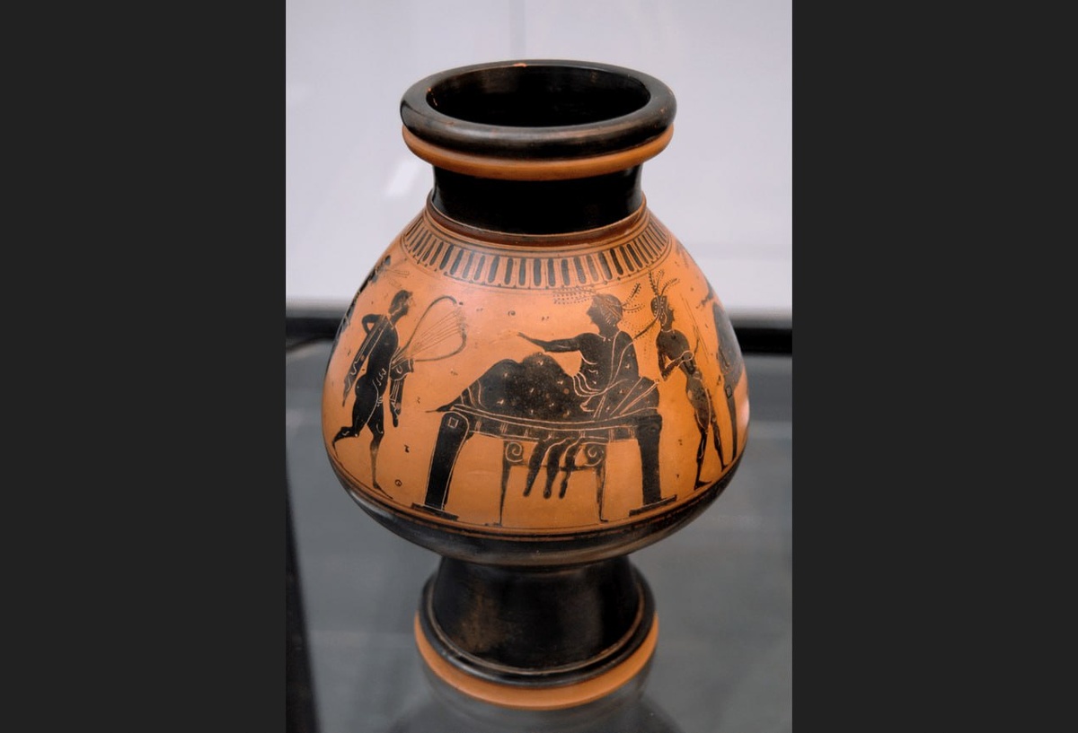 Псиктер с изображением симпосия. 510 год до н. э. Государственное античное собрание. Мюнхен