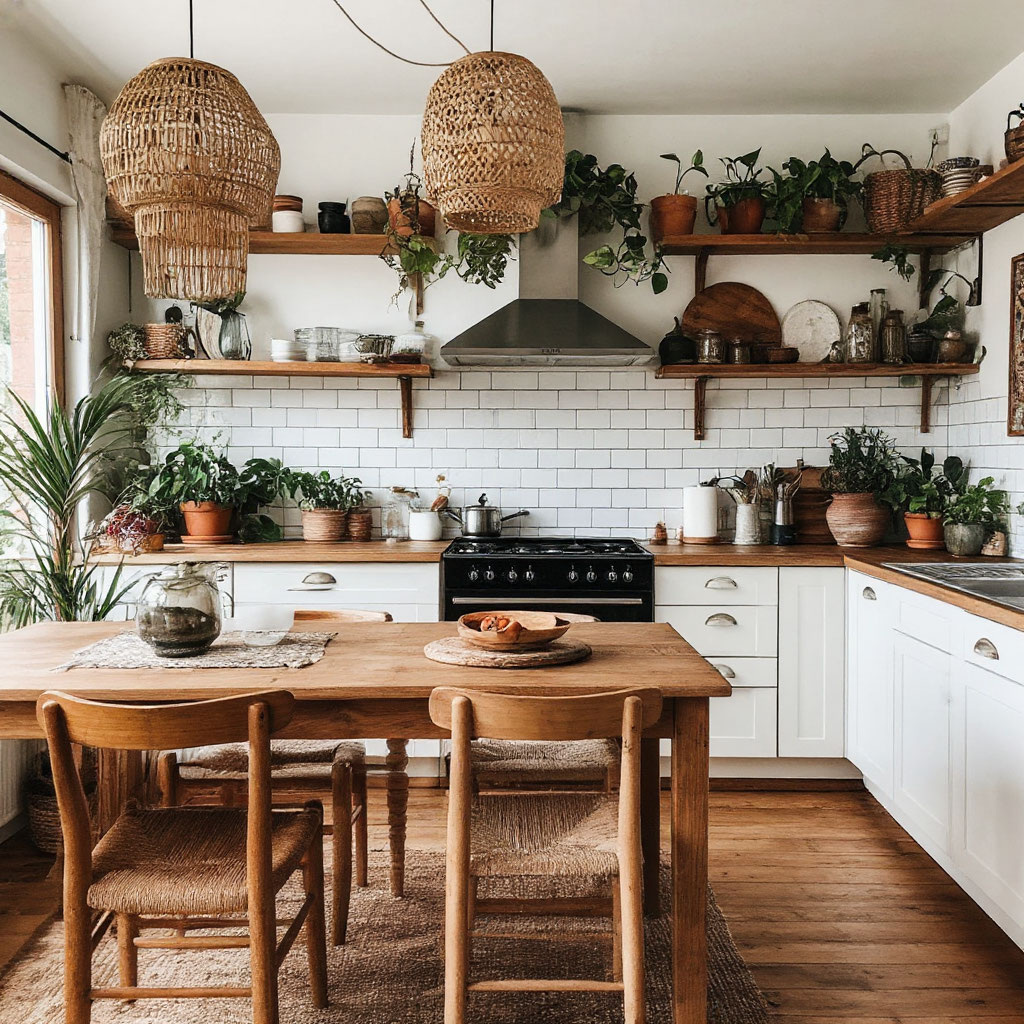 Кухня в стиле сканди-бохо