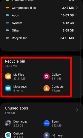 Как очистить корзину на телефоне Samsung