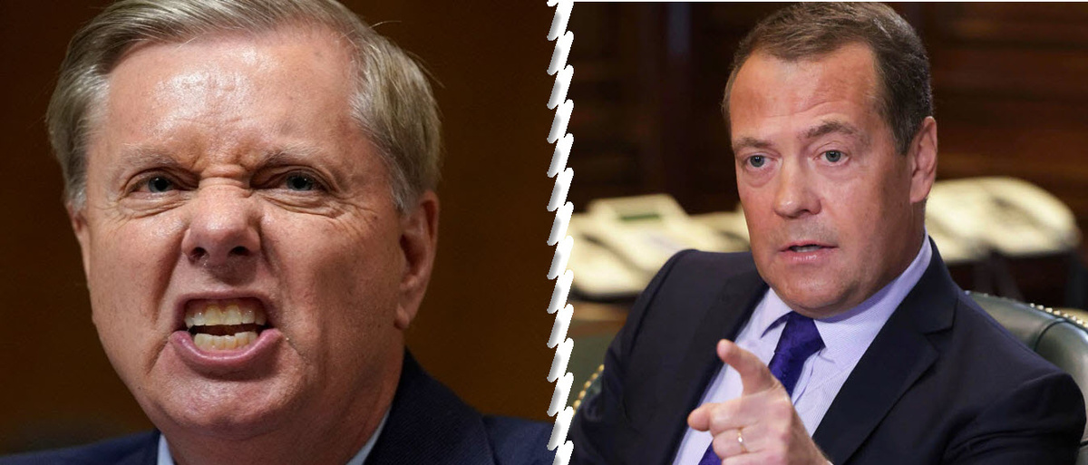 Линдси Грэм* и Дмитрий Медведев (коллаж)