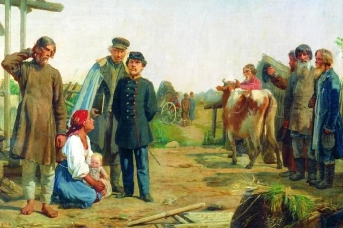    «Крѣпостныхъ въ сто тыщъ душъ».