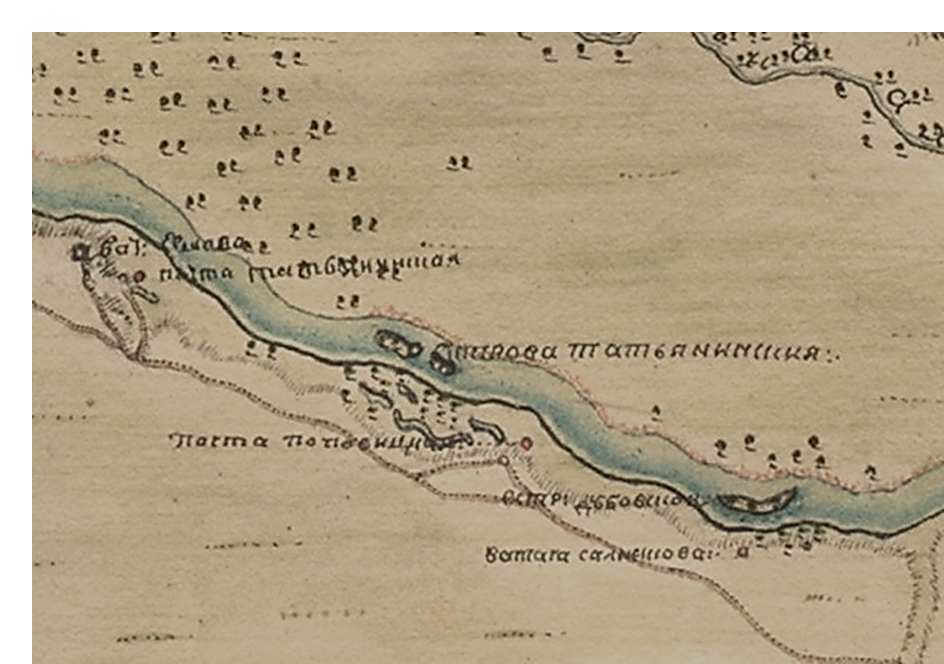 Фрагмент карты Астраханской губернии Н.А. Бекетова. 1766г