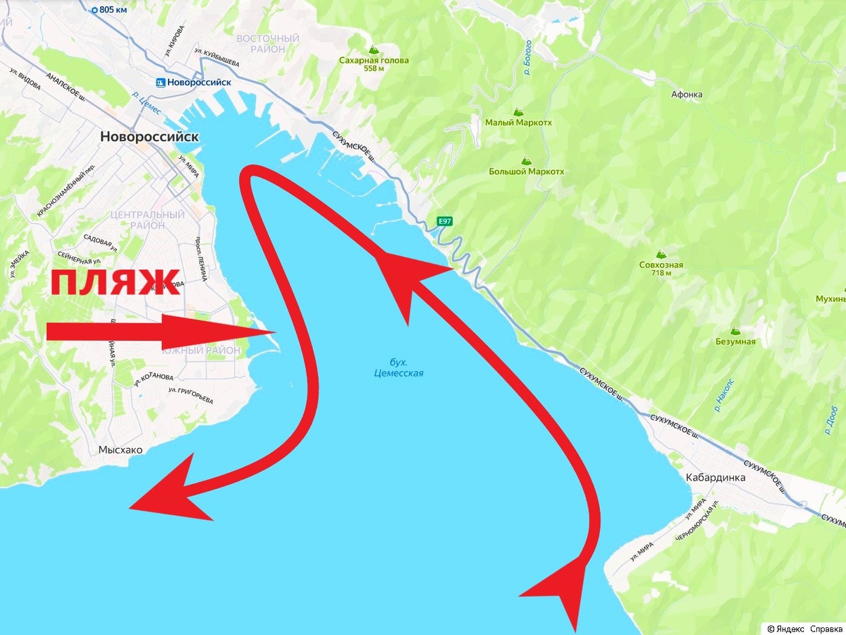 карта течений 