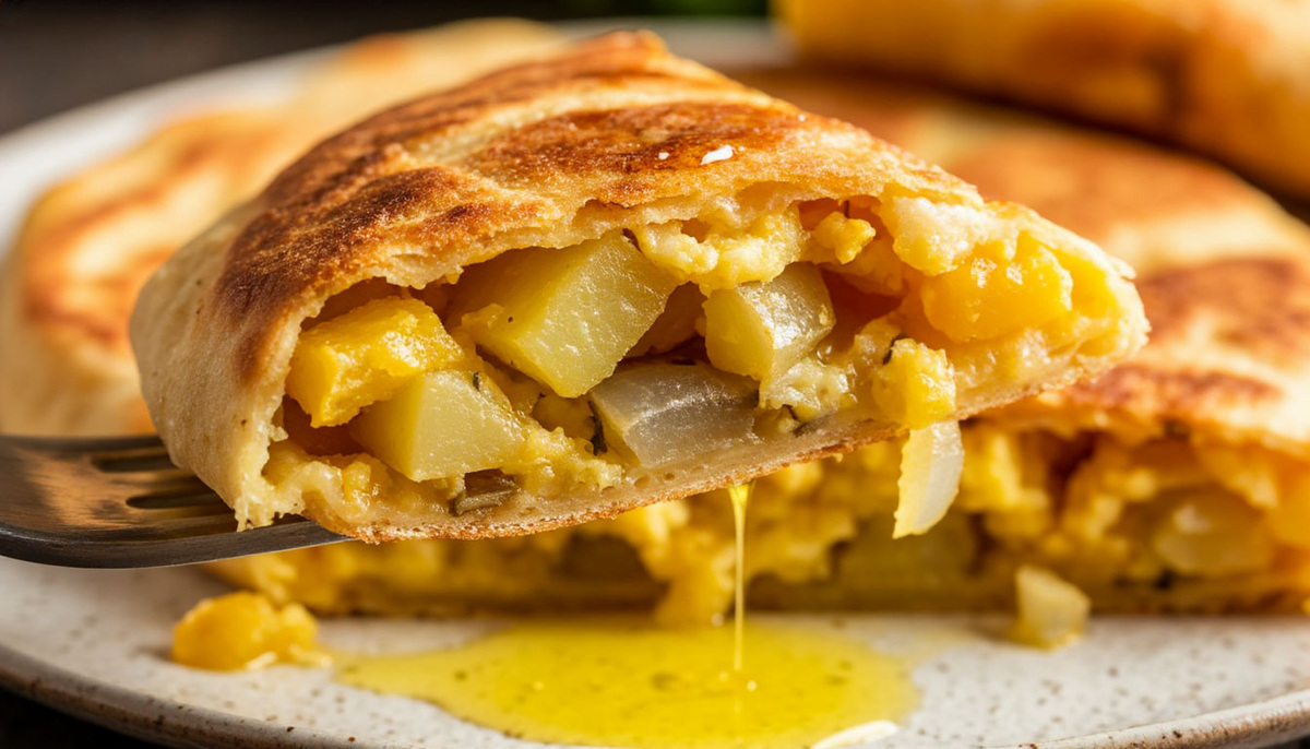 Сочный срез традиционной испанской тортильи