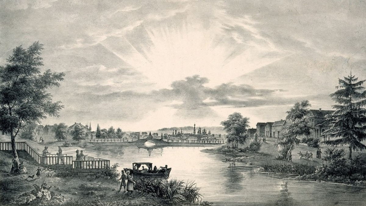 О. Ф. Леметр с оригинала О. Кадоля. Пресненские пруды. 1825 г.