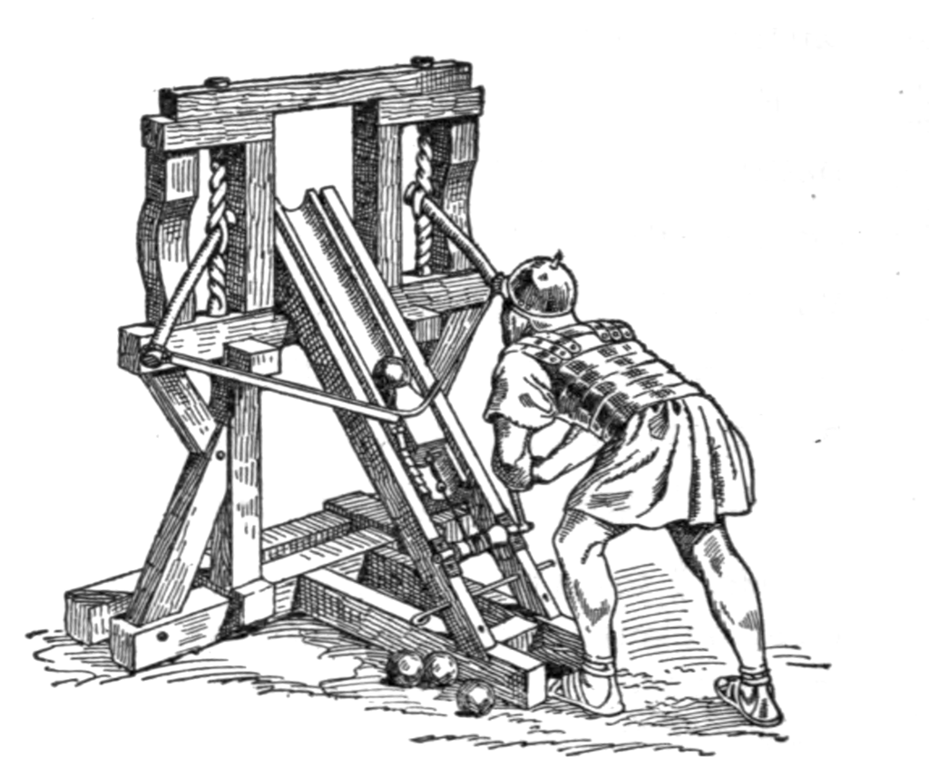 Это изображение римской баллисты для демонстрации устройства машин данного типа.