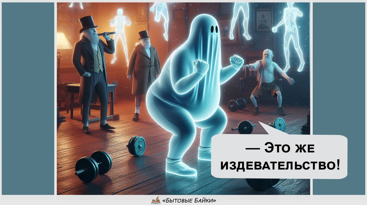 Призрак с животиком решил заняться фитнесом - Рассказ
