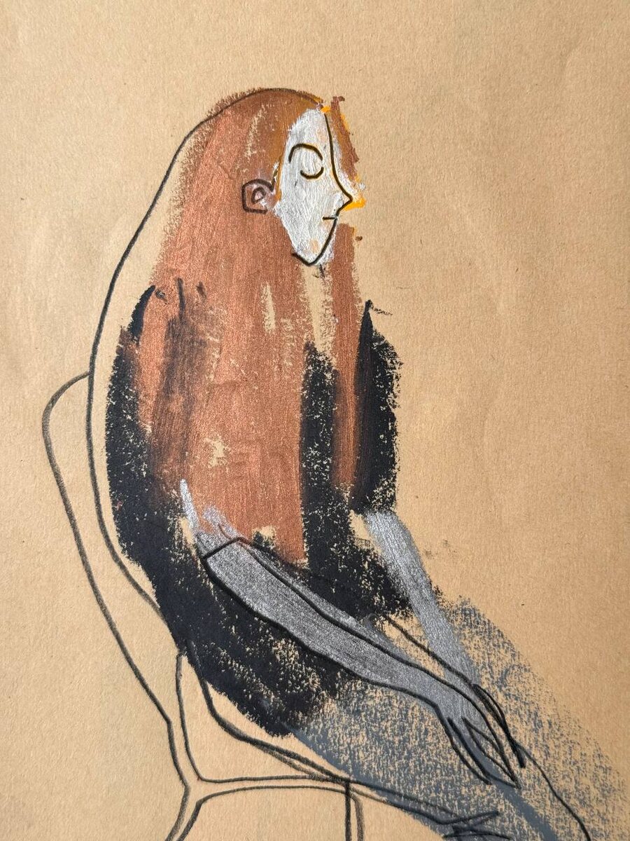 Это я и мое ушко (я так решила, Залина рисовала рандомную девушку) @zalinok_illustration