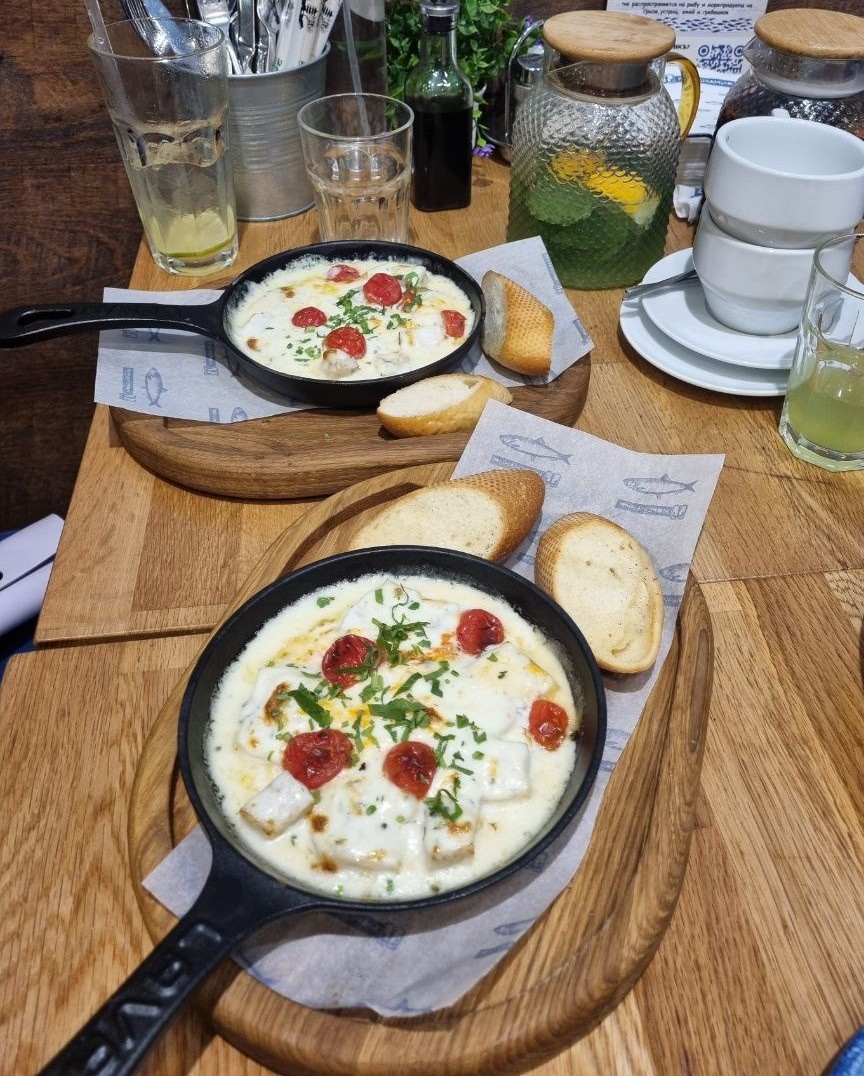 Треска, запечённая в сливочном соусе