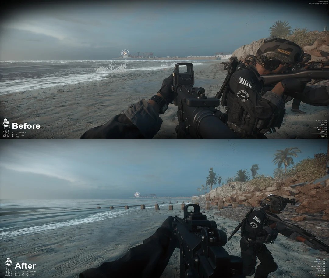 Сравнение уровня графики в Ready or Not на ПК до релиза на консолях и после