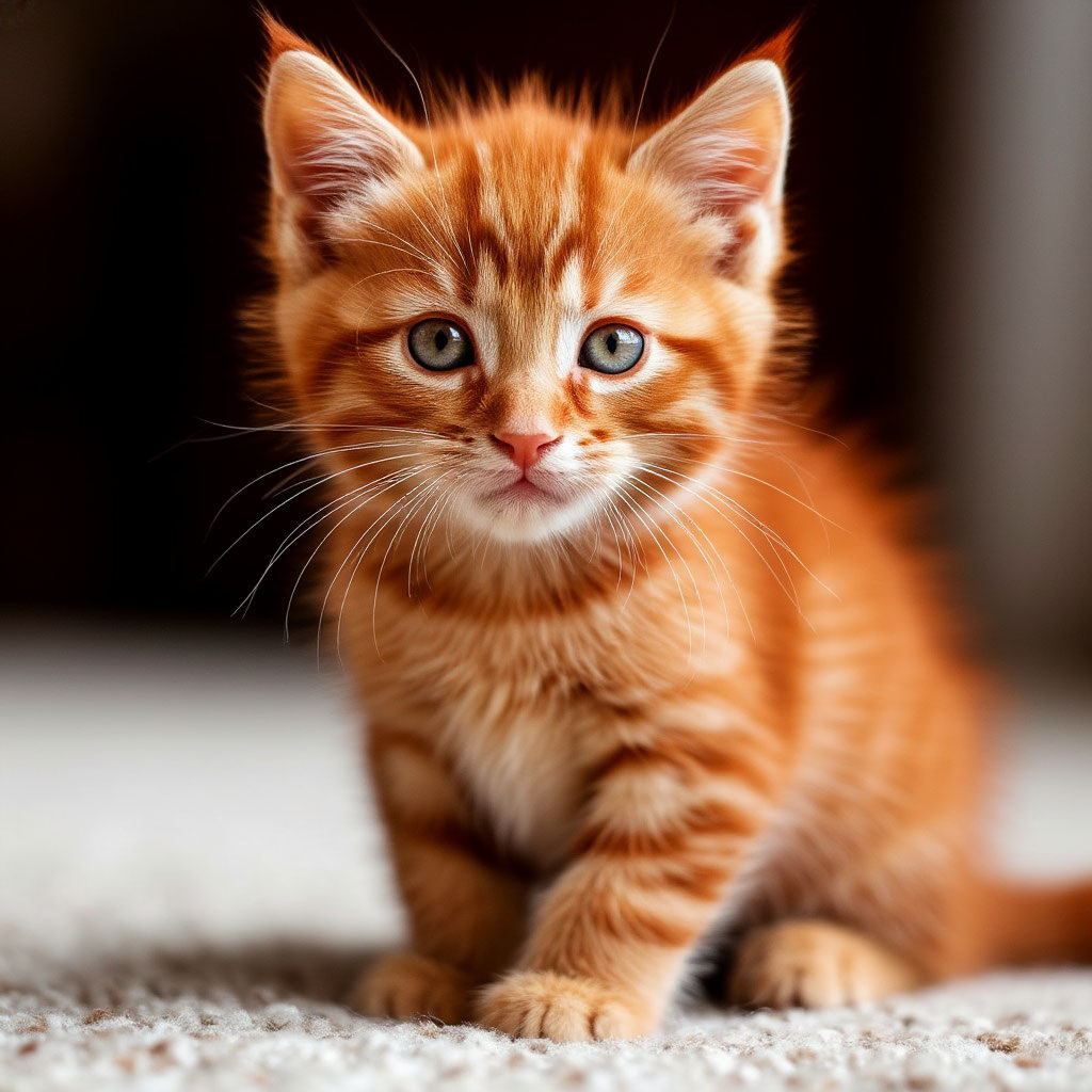 Милый рыжий котик