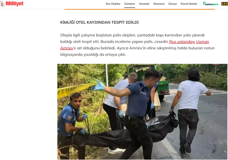 ФОТО: Скриншот статьи турецкого СМИ