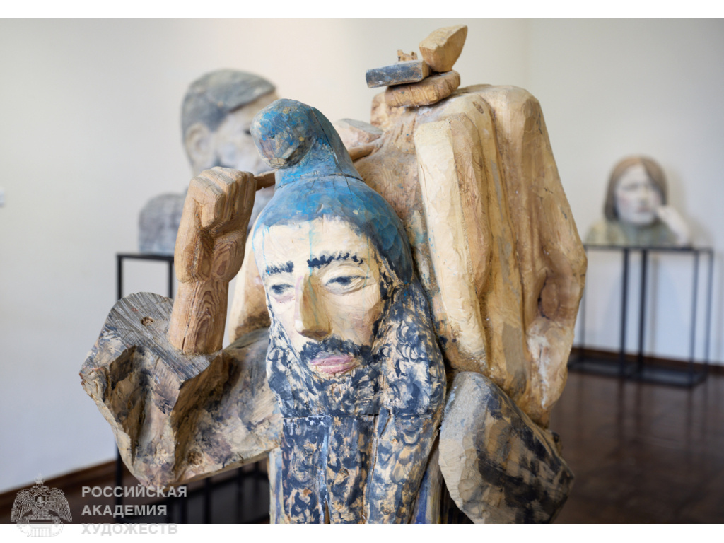 Фрагмент выставки произведений Д.Ю. Митлянского (1924-2006) в залах Российской академии художеств (Москва, Пречистенка, 21). Фото: Виктор Берёзкин, пресс-служба РАХ. 2025.