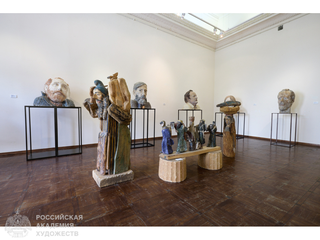 Фрагмент выставки произведений Д.Ю. Митлянского (1924-2006) в залах Российской академии художеств (Москва, Пречистенка, 21). Фото: Виктор Берёзкин, пресс-служба РАХ. 2025.