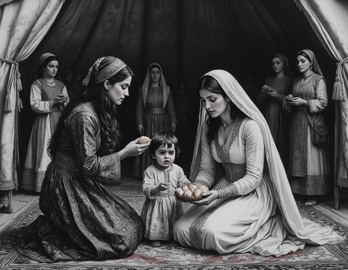 В самый напряженный момент осады благородная Бала-хатун, жена Османа, входит в шатер к плененным византийским аристократкам, чтобы предложить им не угрозы, а сострадание