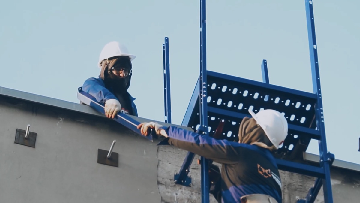 Монтаж Пожарной лестницы PP ROLLED П1-2