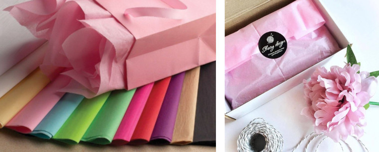 Бумага тишью при оформлении подарка