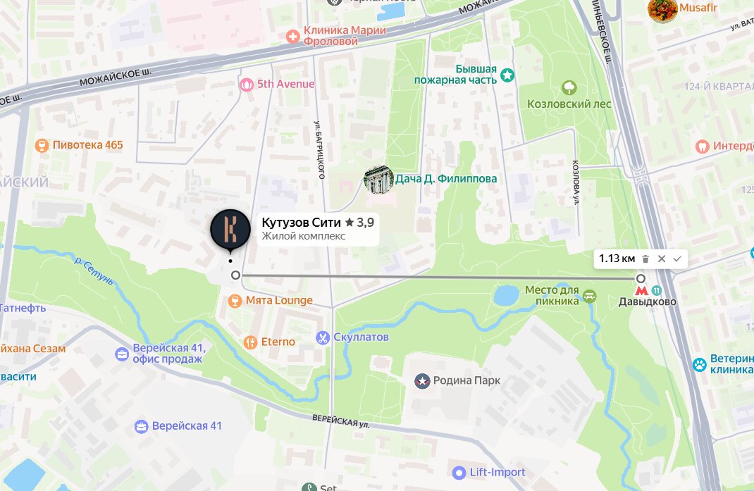 Расположение ЖК Кутузов Сити