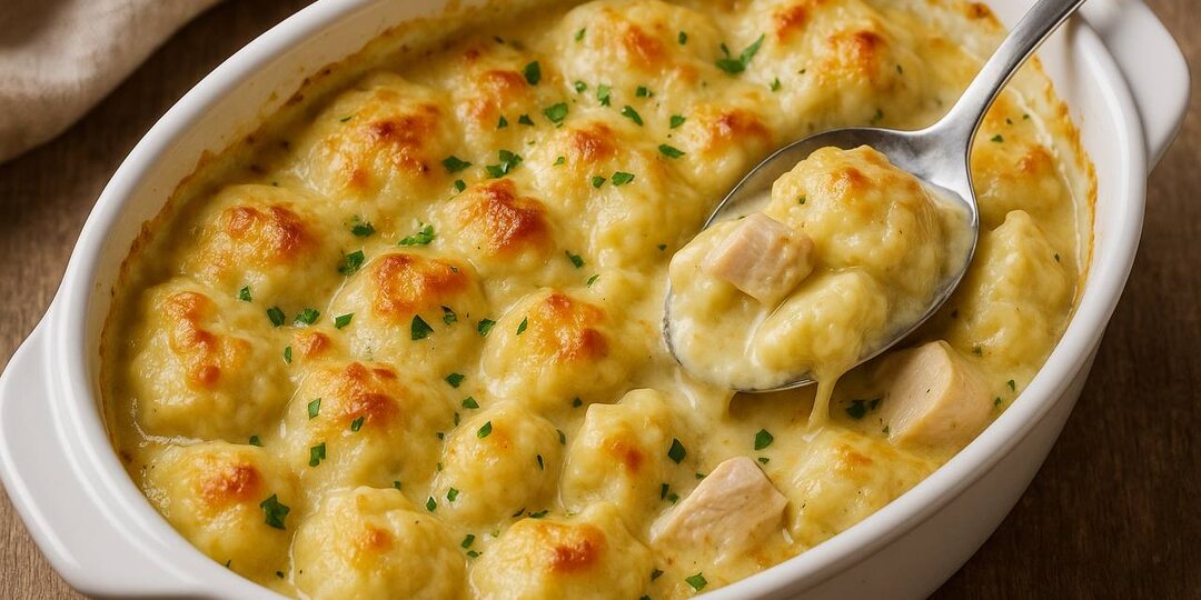 Запечённые галушки с курицей — любимое блюдо в нашей семье