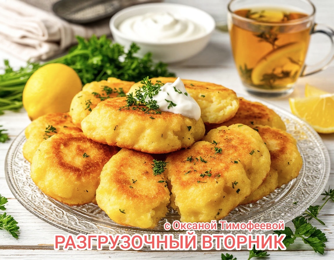 Разгрузочный вторник с Оксаной Тимофеевой (картофельные котлеты)
