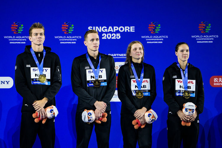    Мирон Лифинцев, Кирилл Пригода, Дарья Клепикова и Дарья Трофимова (слева направо) / фото: Joel Marklund, globallookpress.com